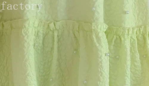 Women Babydoll Puff Sleeve Cute Dress Bow Swing Tiered Mini Ruffle Beaded - Bild 12 von 17