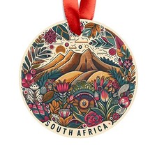 South Africa Landscape, African Travel Round Acrylic Ornament, Personalized Gift