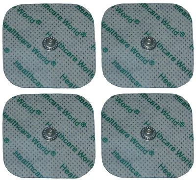 Healthcare World® TENS Electrode Square Studded Pads for Compex Machines x4