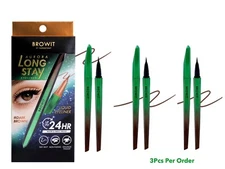 3Pcs Browit Aurora Long Stay Liquid Eyeliner Water & Sweat Proof *Dark Brown *