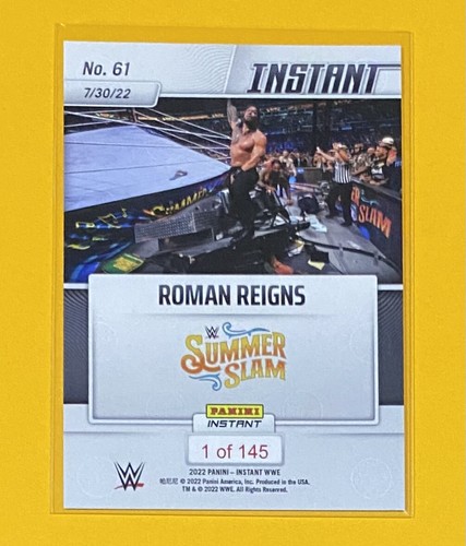 2022 Panini Instant WWE Roman Reigns CHAOTIC MAIN EVENT 1/145 SP Summer Slam #61 - Picture 2 of 2
