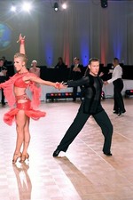 Red/Orange Latin/Rhythm Ballroom Dress Fringe Costume XS/Small Good Condition