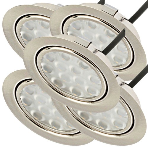 12V LED Möbeleinbaustrahler – 2x 3W, Warmweiß 3000K – Flach, Inkl. Trafo & Verteiler – Für Schränke & Vitrinen