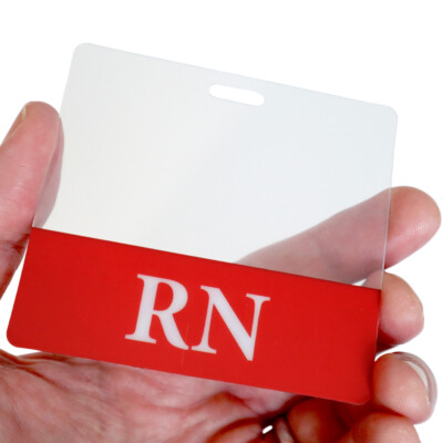 Clear RN Badge Buddy HORIZONTAL - Transparent Hospital & Nurse ID Backer Card