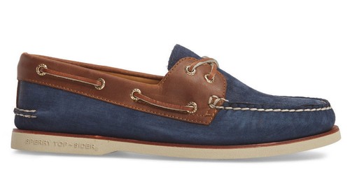 Gold Cup Navy Brown Boat Shoe 