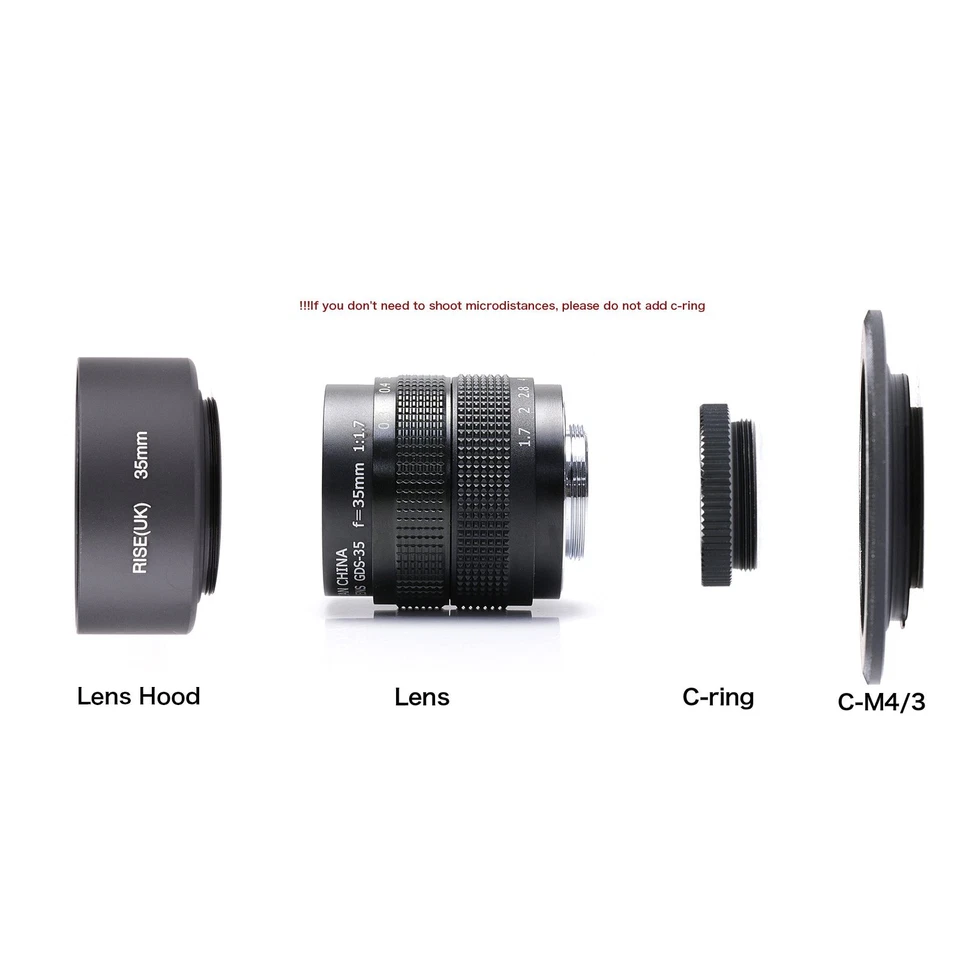 Fujian 35mm F1.7 CCTV Movie Lens for Micro Four Thirds M4/3 MFT mount Camera - Image 2 of 4