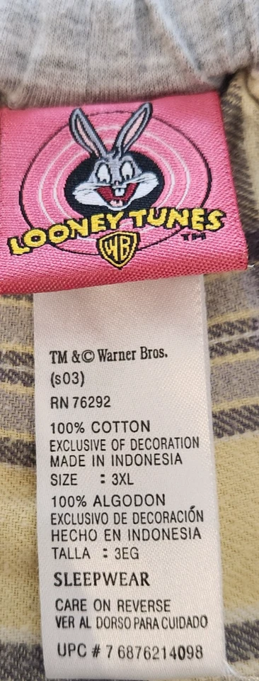 Calzoncillos boxer a cuadros Tweety Bird para mujer talla 3XL algodón dormir de colección con cordón Foto 4 de 4