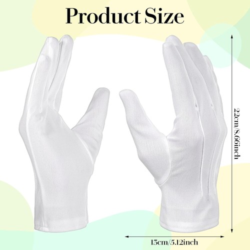 6 Pairs White Christmas Gloves Usher Short Women Uniform Gloves... - Picture 4 of 8