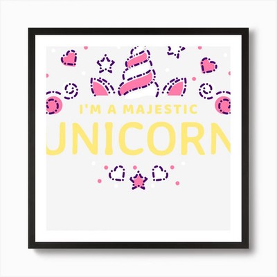 Majestätisches Einhorn 1 Kunstdruck gerahmt Wandbild Poster Leinwanddruck Bild
