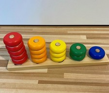 goki Holzspielzeug Zählspiel Motorik Stapelspiel Lernspiel ab 2 Jahre NEU