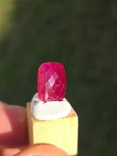 Cushion Cut Vibrant Red Authentic Indian Corundum Ruby 2 Piece Set J15