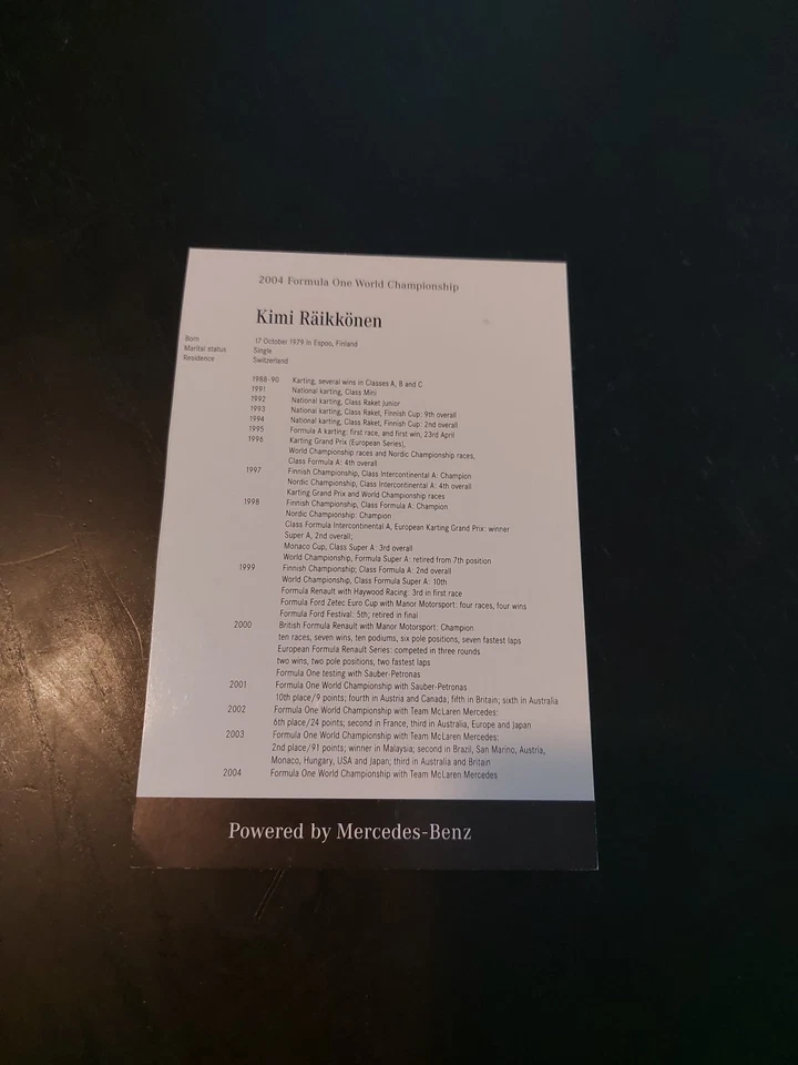 AK Autogramm Autogrammkarte Motorsport Formel 1 Kimi Räikkönen - Bild 2 von 2