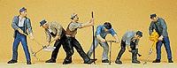 Figuras con herramientas Preiser 10418 escala HO trabajadores de pista (juego de 6) | Zustand: New