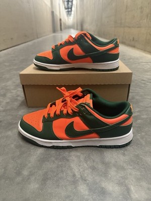 Size 9 - used no insole Nike Dunk Low Miami Hurricanes