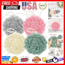 Luxurious 4-Pack Shower Loofah Bath Sponges - Exfoliating & Vibrant Colors