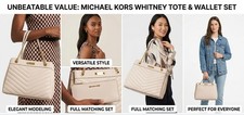 Michael Kors Whitney Medium Quilted Tote and Wallet Set