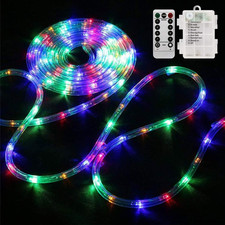 LED Rope Lights Battery Operated String Lights-40Ft 120 Leds 8 Modes Outdoor Wat