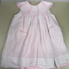 The Proper Peony Girls 2T Pink White Swiss Dot Dress