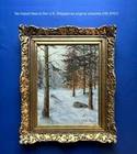 Jens Bennedsen (1893)  Fine Winter Pine Forest Oil – 1940s – Gilt Frame – COA