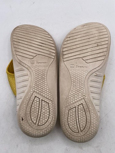 Spenco Yumi Gecko Slide Sandal Women's Sz 8.5 Yellow Leather Thong Flip Flop - Afbeelding 5 van 7