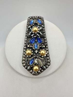 VTG Alexander Korda Thief of Bagdad Dress Shoe Clip Blue Rhinestone Missing Read