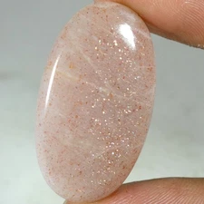 100% Natural Silky Sunstone Oval Cabochon Loose Gemstones 32.95Cts 19x 33x 06mm