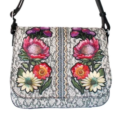 BRIGHTON AFRICA STORIES MARA FLORAL EMBROIDERED LEATHER CROSSBODY PURSE MRP $345