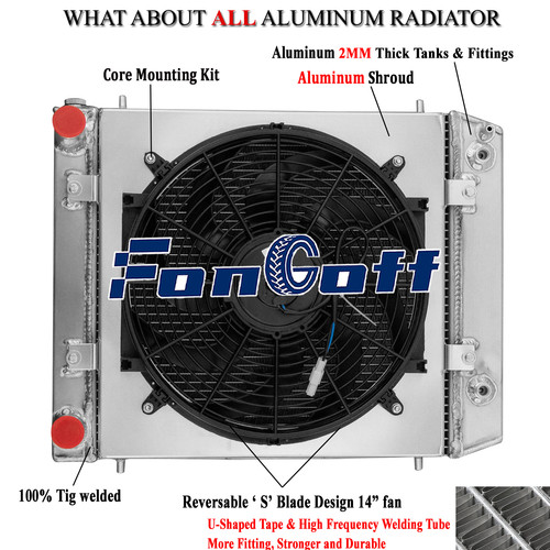 3 Row Radiator Shroud Fan Fit 1994-1998 Land Rover Defender Discovery 300 TDI
