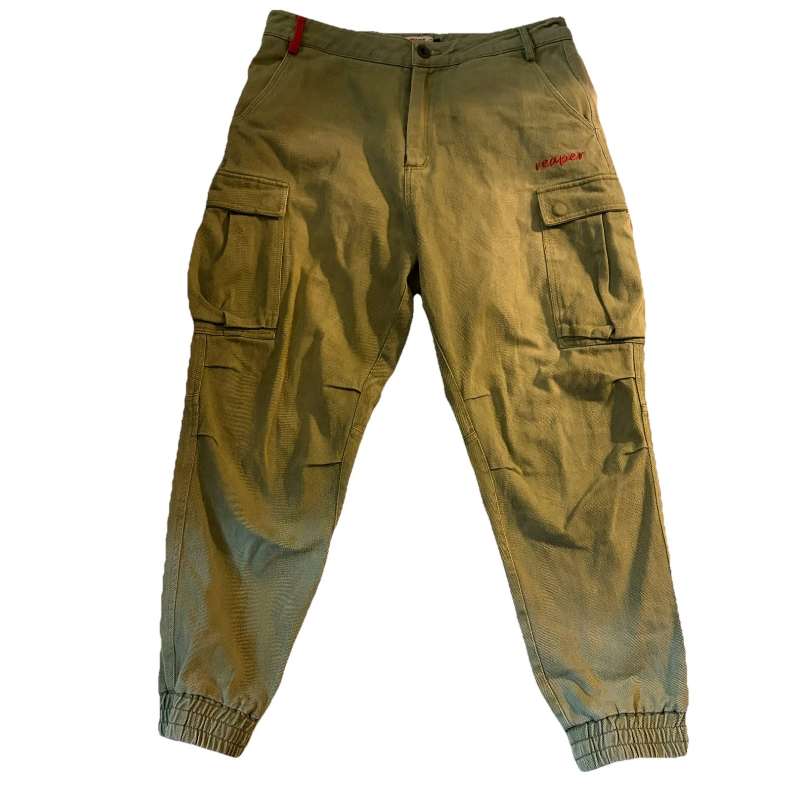 Ace Reaper Joggers Light Green XL Cargo Pockets Zip Fly
