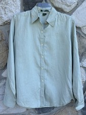 Camisa Lauren Ralph Lauren Abotonada Talla S Verde Claro 100% Lino Top Minimalista
