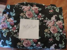 3 yards of black Floral Poly Cotton Fabric from Estate 44