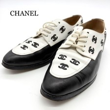Women 6.5US Chanel Dress Shoes Leather Cocomark Bicolor Black White VHTF Designe
