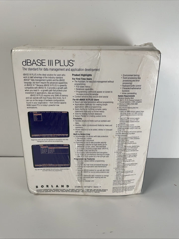 Borland dBase III Plus Data Management & Application Software New Sealed   - Image 4 of 4