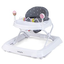 Baby Foldable Activity Walker w/ Adjustable Height Detachable Seat Cushion