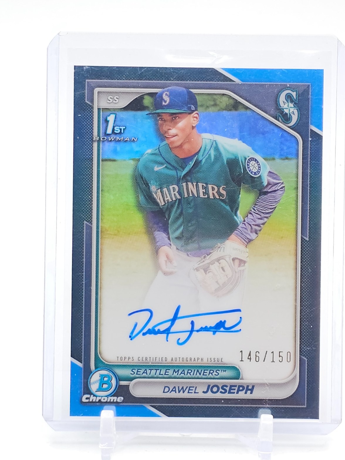 DAWEL JOSEPH 2024 BOWMAN CHROME 1ST ROOKIE AUTO BLUE /150 #CPA-DJ MARINERS Q0208