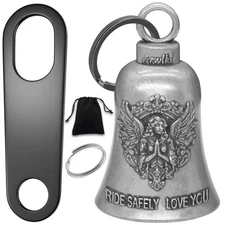 Anwlki Biker Guardian Luck Riding Bell Motorcycle Gremlin Bells with 2 Key Ch...