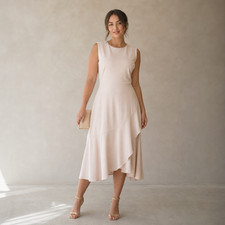 Calvin Klein Blush Pink Dress 12 Sleeveless Office Wedding Guest Cocktail Party