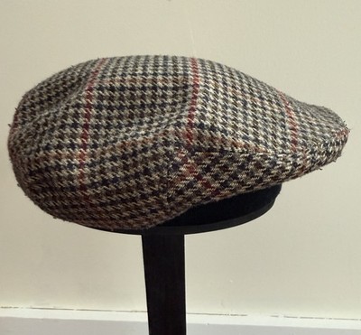 Bailey of Hollywood Wool Blend Houndstooth Driving Flat Cap Hat Men's M ITALY