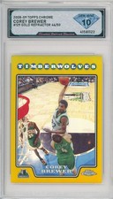 2008-09 Topps Chrome COREY BREWER #129 Gold Refractor /50 💎 DSG 10 Gem Mint