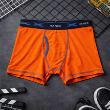 Boys Hanes Boxers, Orange, Youth Large, Brand New,