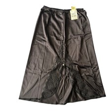 Vintage Woman's NWT Black Lace Slip Skirt JCPenny Union Made Size Small