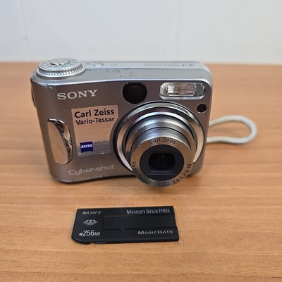 #ad #ad Sony CyberShot DSC S60 4.1MP Digital Camera Silver **PARTS** amp; Sony Memory Stick $23.97