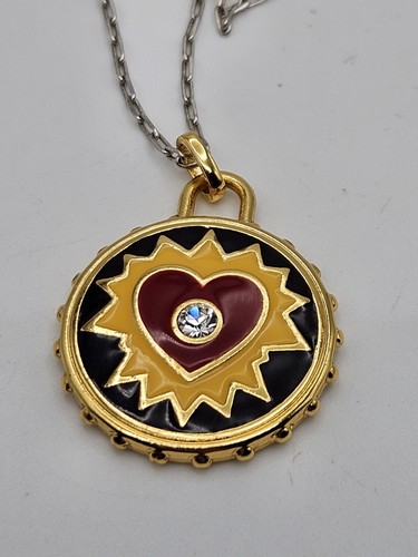 Brighton  Simply Charming Passion Enamel Heart Crystal Pendant Necklace
