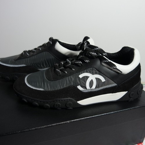 CHANEL SNEAKER SCHWARZ WEISS / LEDER NYLON - Bild 5 von 11