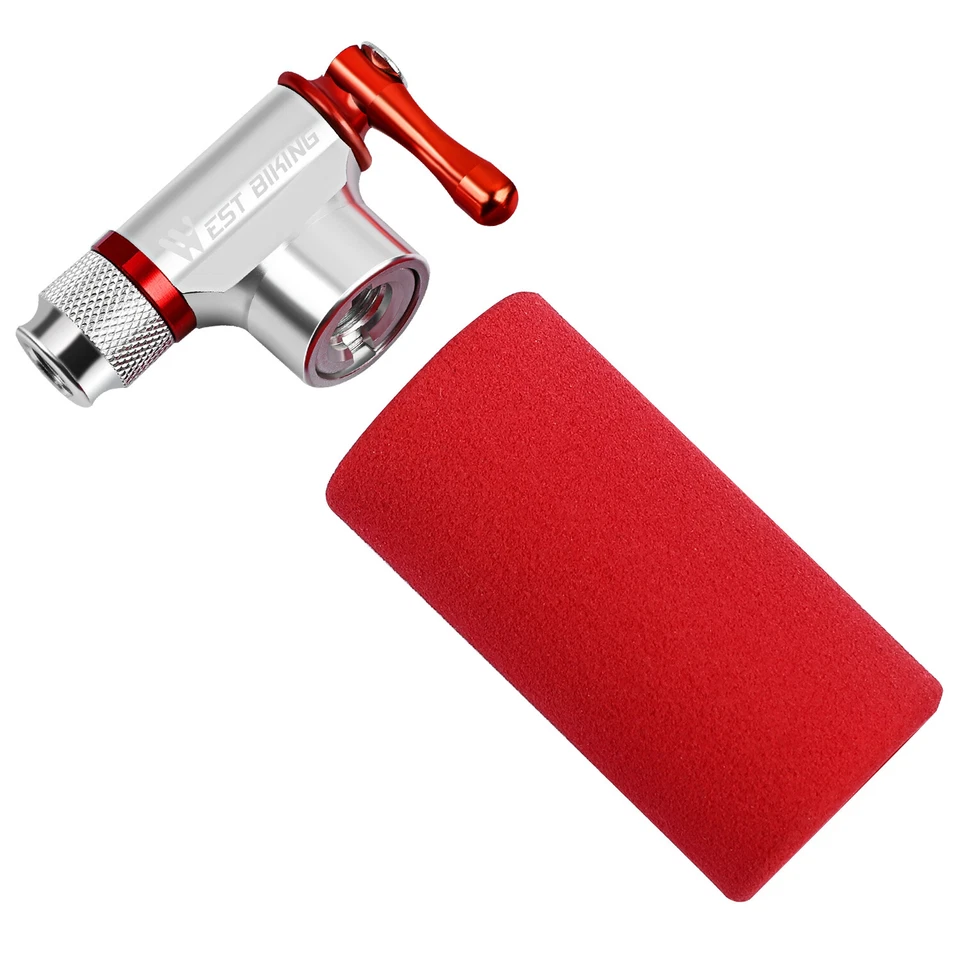WEST BIKING Mini Bicycle Pump Ball Fast CO2 Inflator Bike Pump Ball Pump Silver - Image 3 of 4