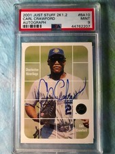 2001 Just Stuff 2K1.2 Carl Crawford RiverDogs Autograph #BA10 PSA 9 MINT
