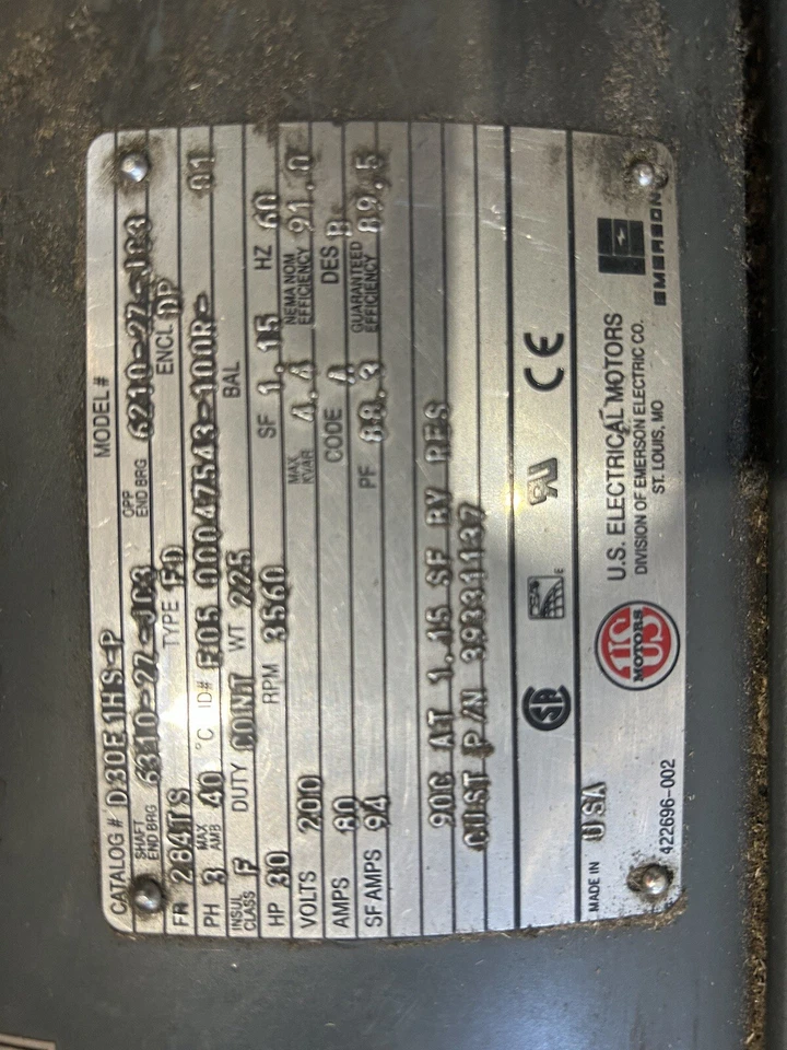 Ingersoll Rand 200V 3PH 30HP Compressor Motor - Model No: D30E 1HS-P - Image 4 of 4