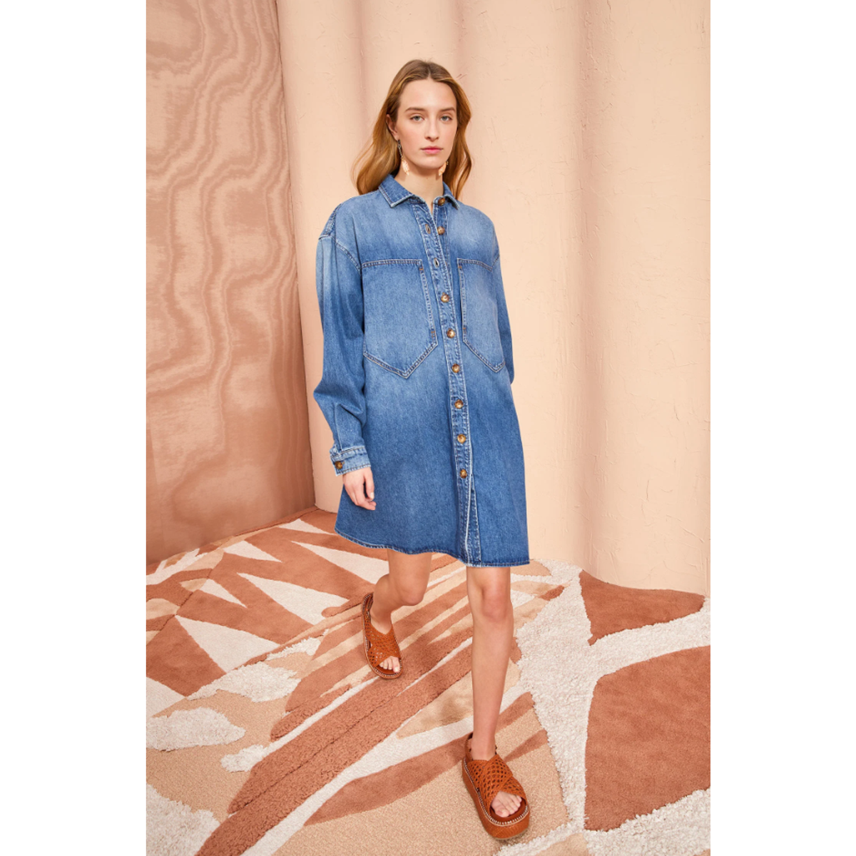 NEW! Ulla Johnson The Valerie Dress Size Medium Indigo Denim $550 msrp G18-5