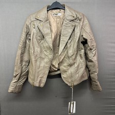 Gee Ricci Donna Liz 3 Society Team 100% Italian Leather Jacket Size 12 Rrp £425