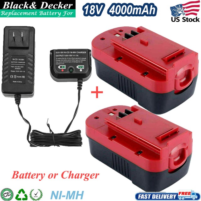 18V 4.0 Ah HPB18OPE For Black & Decker Battery 24476000 A1718 HPB18 / Charger eBay
